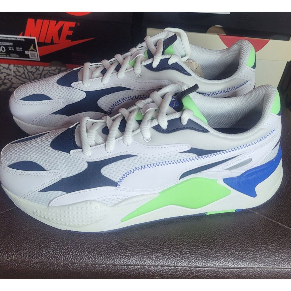 Puma RS-X3 Millenium White Blue Green Men's Size 10.5 Sneakers 373236-03 NWB
